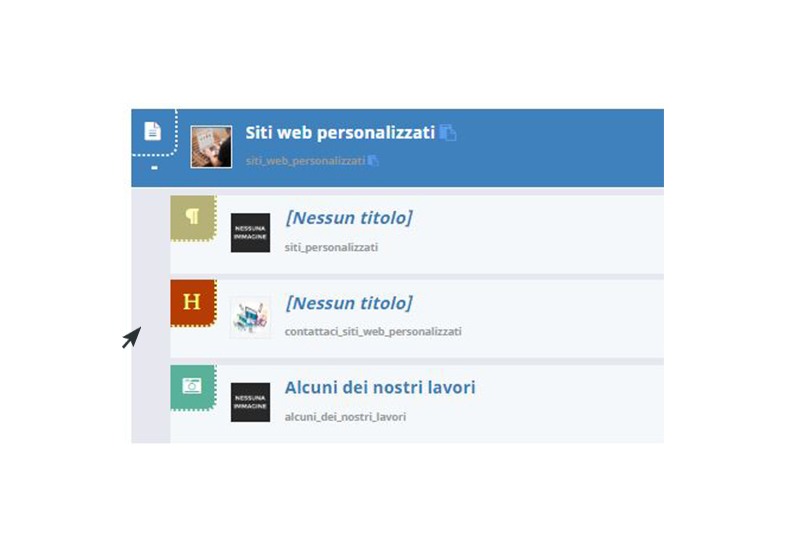 Titolo, paragrafo e gallery sono solo alcuni degli elementi che possono comporre la pagina.