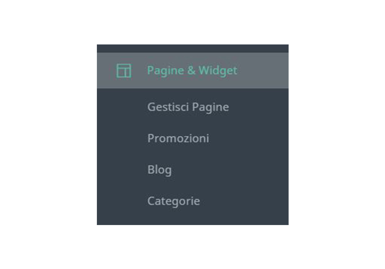 Il pannello modulare ti permette di passare da una sezione all'altra con un semplice click.