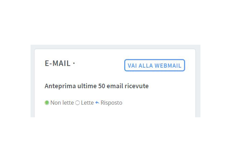 Con la piattaforma HDBMS puoi gestire dallo stesso pannello anche le caselle e-mail.
